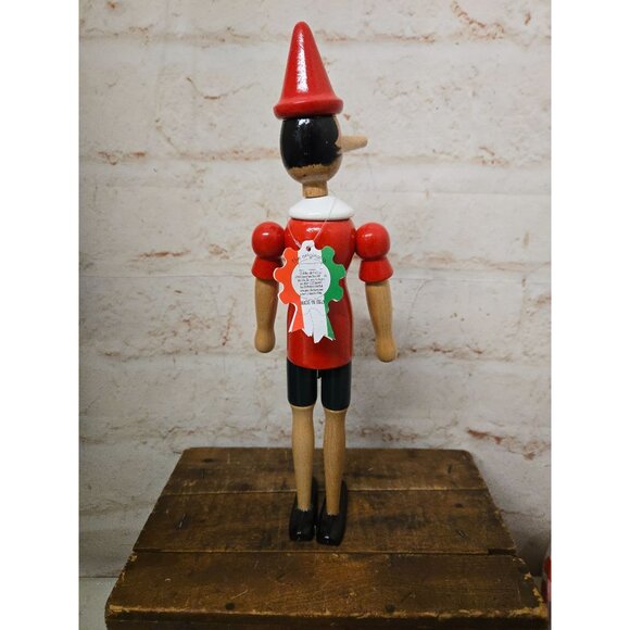 14" Handcrafted Italian Wooden Pinocchio C2 Di Rainoldi Jointed - Picture 5 of 8